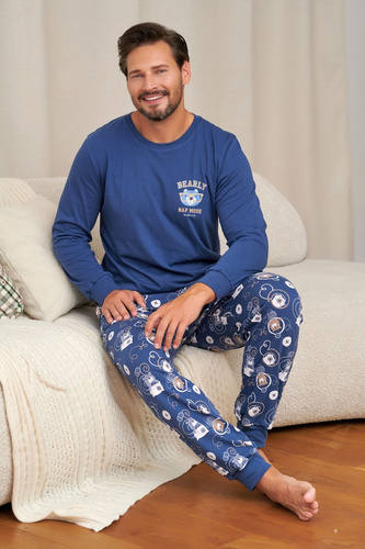 Herren-Pyjama Doctor Nap 7511 Nap Mode 100% Baumwolle Lang Homewear