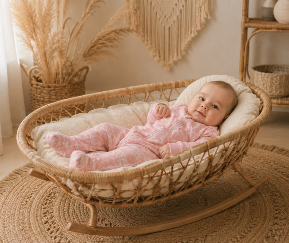 Mamatti PS16341 Babystrampler aus Baumwolle in Rosa mit Reißverschluss