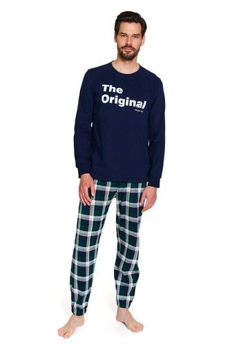 7341 Doctor Nap – Herren-Pyjama „The Original“ | 100 % Baumwolle, polnische Produktion – Marineblau