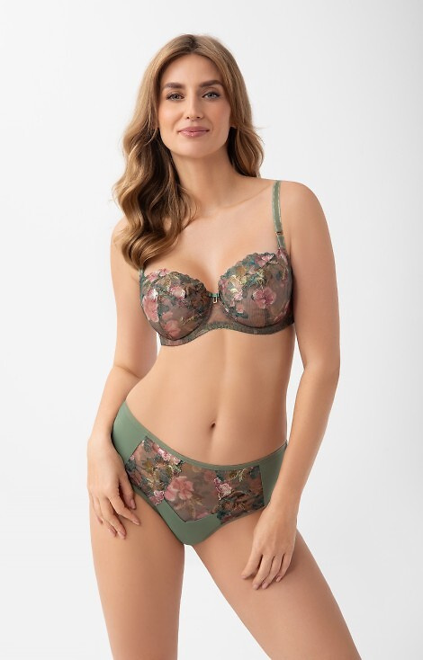 K 939 Delaila Soft-BH Gorsenia grün - transparent, bestickt, mit Bügeln