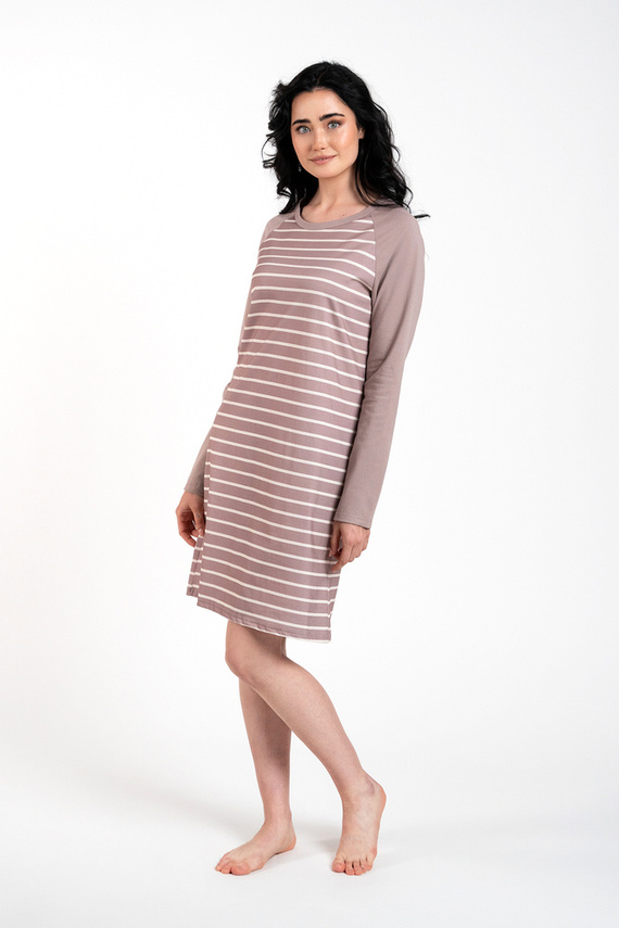 Oda Nachthemd Italian Fashion - Cappuccino Druck