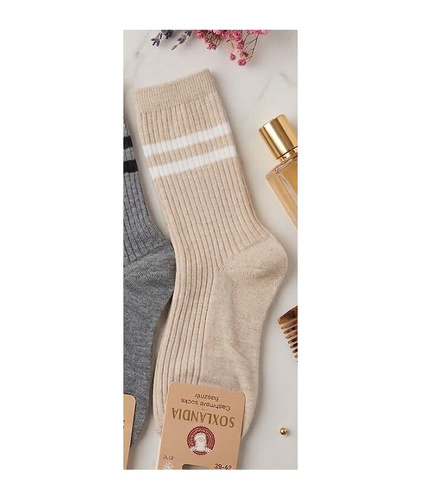 Damen Socken WIK Soxlandia 3044 wz.12 Kaschmir 95% Ripp beige