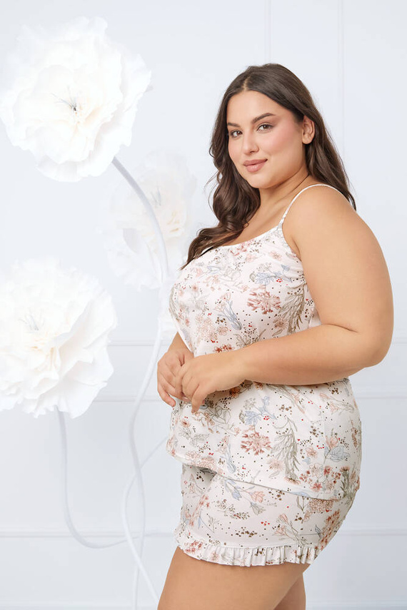 Solita Damen-Schlafanzug slim-fit, kurze Hose Italian Fashion - Druck