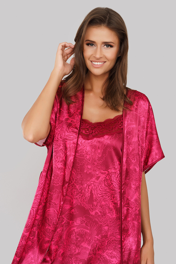 Impresja Damen Bademantel Italian Fashion burgundy