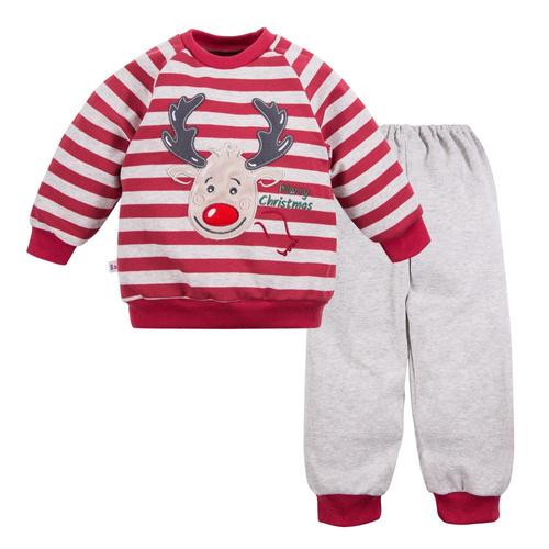 Hi Reindeer Eevi Baumwollpyjama – Burgunderrot
