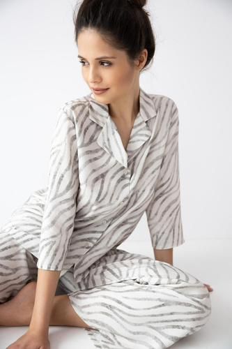 Sensis Emory 7/8 Beige – Damenpyjama aus 100% Viskose