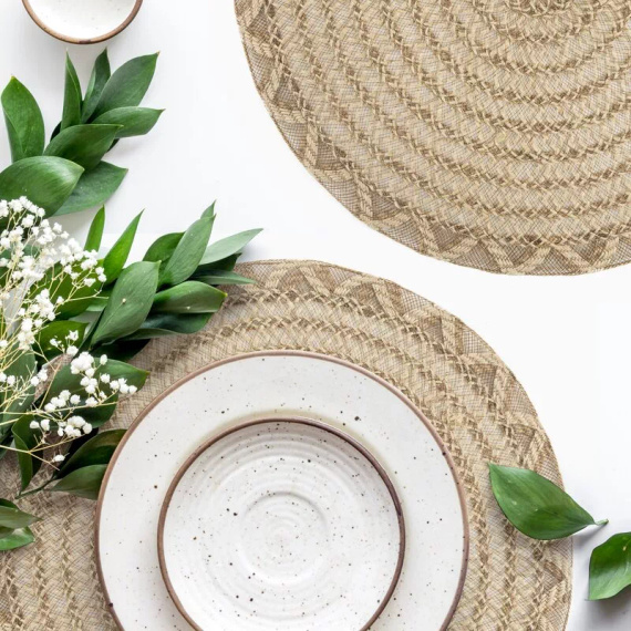 Eurofirany Tischset elegante Platzmatte unter Teller Glamour Stil Gwen natural