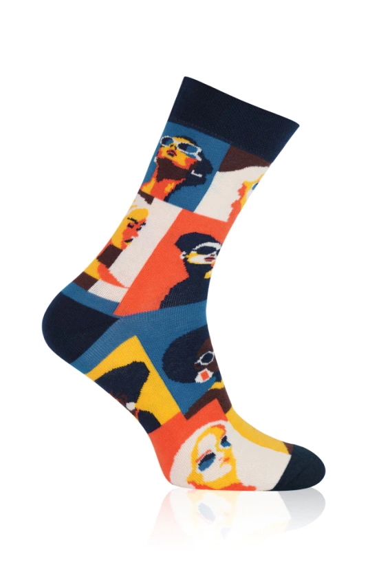 S171D Donna Lange Socken Italienische Mode - navy blau 