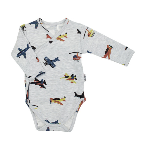 219094 Willy Nicol Langarm-Baby-Body aus Baumwolle – bequemer Body mit Flugzeugmuster