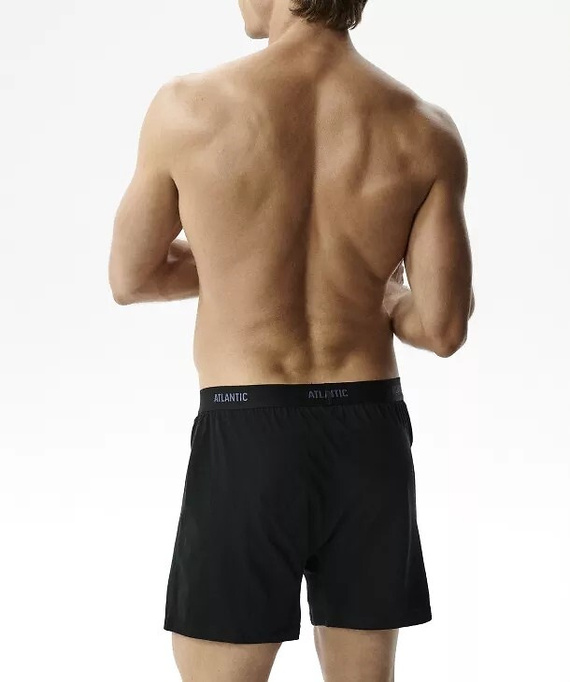 Herrenboxershorts Atlantic 2MBX-0255 A2 2er-Pack schwarz-denim – locker, 100% Baumwolle
