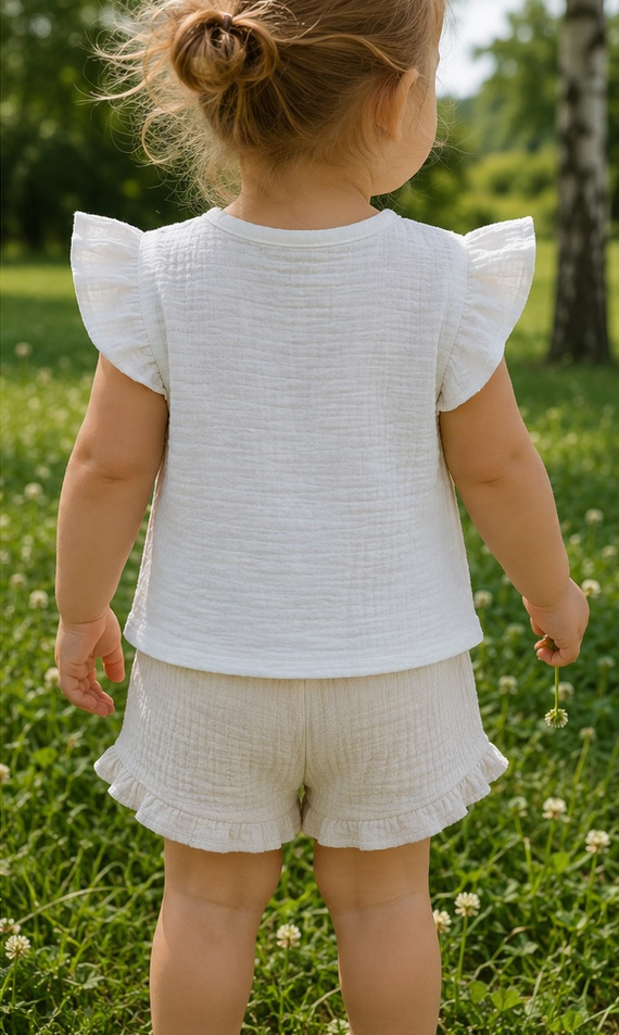 Mamatti BL50102 Musselin Kinderbluse leicht & luftig aus Baumwolle Sommer