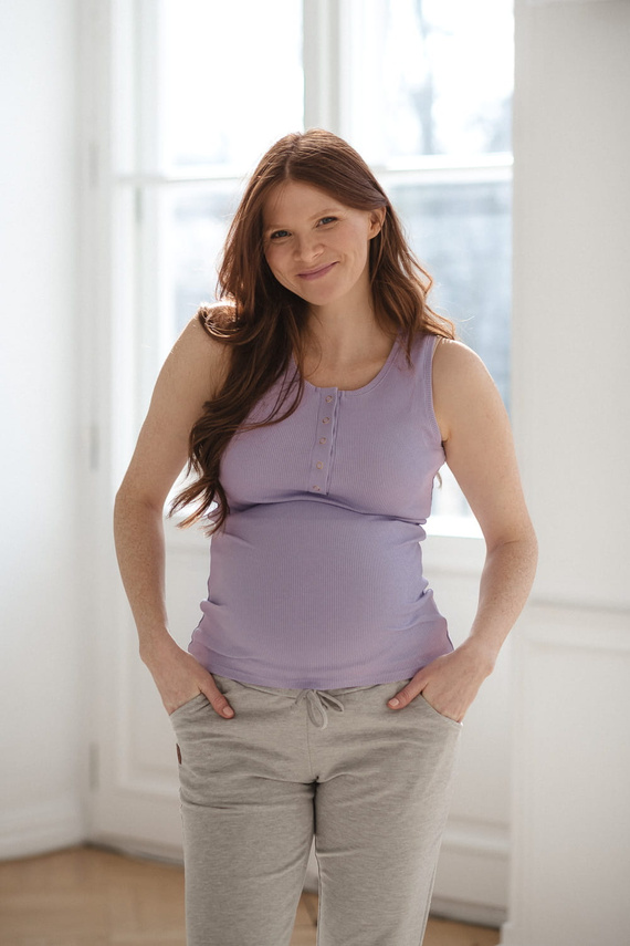 Milk&Love geripptes Umstands-Stilltop mit Trägern, Flieder