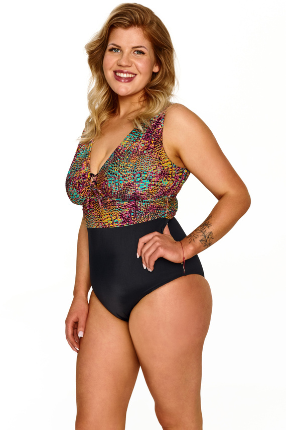 Badeanzug Lupoline Greta formend V-Ausschnitt elegant
