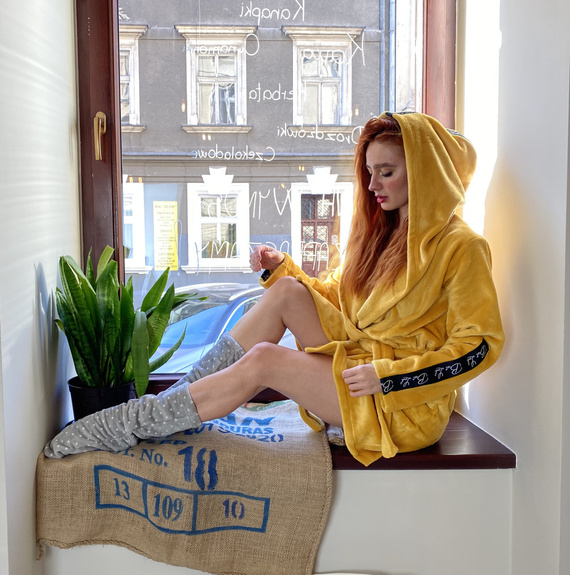 626 Abigail Damen Kurzer Morgenmantel Forex - Honig