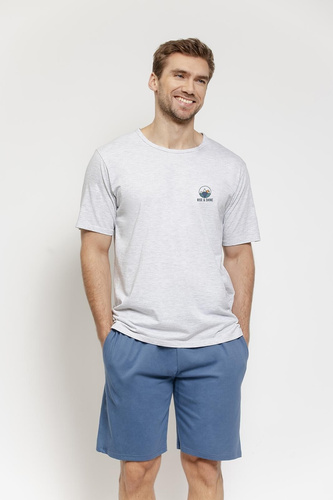 Herren Pyjama 3576 Gabriel – Baumwolle, kurz, mit Taschen