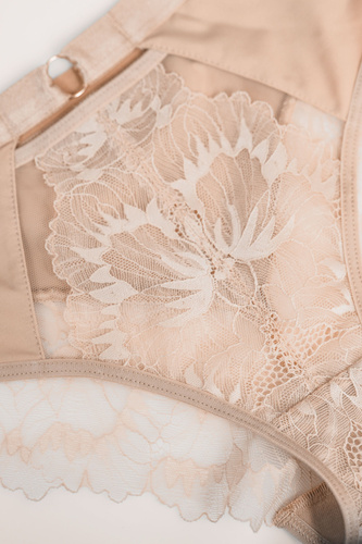 Mediolano Selena 19265 Beige Spitzen-Slips Hoher Komfort