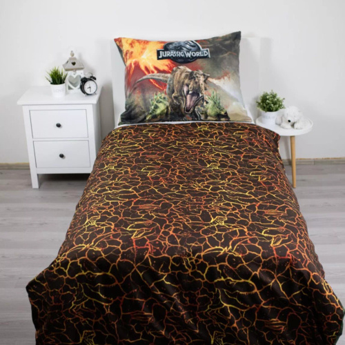 Bettwäsche 140x200 Dinozauren Jurassic Park Vulkan 70x90 Jerry Fabrics