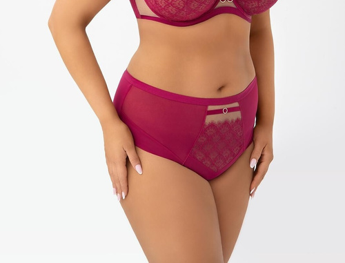 Damen Slip F006 Dayana Gorsenia rosa hoher Bund Tüll Spitze