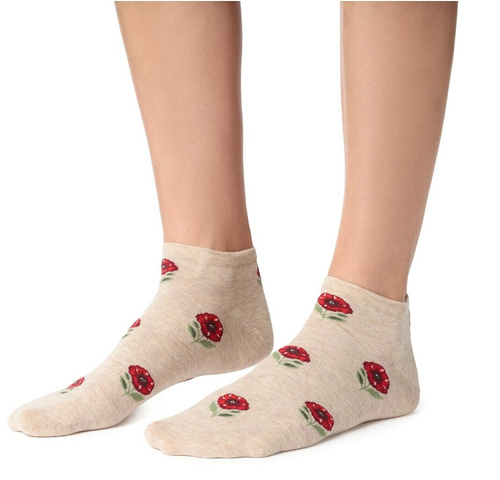 Damen Sneakersocken Steven 114 Summer, dünn, Baumwolle, beige meliert 183