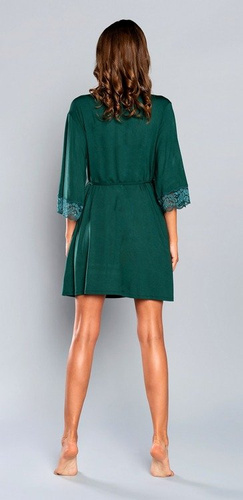 Samaria Bademantel Italian Fashion 3/4 Ärmel - dunkelgrün 