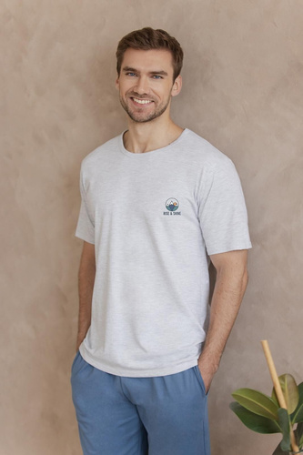 Herren Pyjama 3576 Gabriel – Baumwolle, kurz, mit Taschen