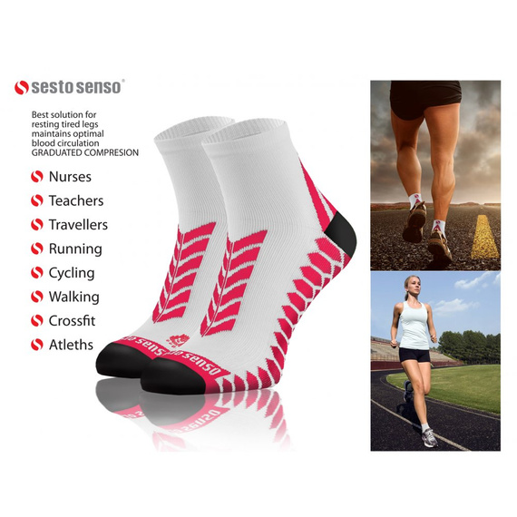Sportsocken Sesto Senso Sportsocken weiß-rosa