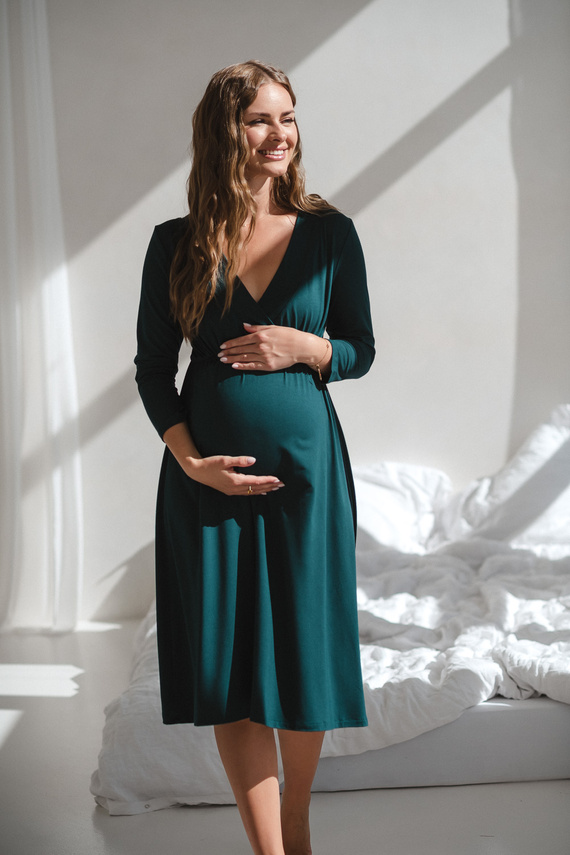 Bambus Still- und Umstandsnachthemd Star Light – atmungsaktiv, feminin, ideal für Klinik und Stillzeit