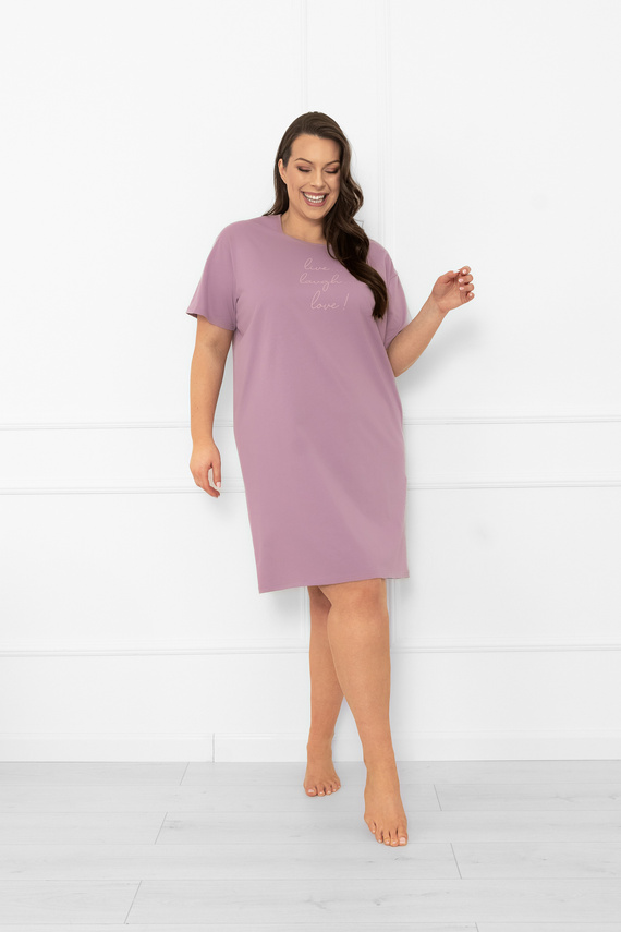 Damen Nachthemd Ksara - kurzarm, Baumwolle Italian Fashion - heather