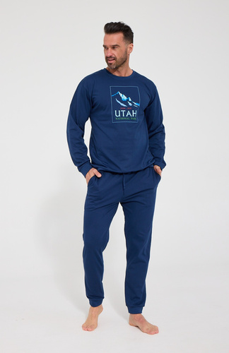 Herren-Pyjama Cornette 322/332 Utah 100% Baumwolle Langarm Hose