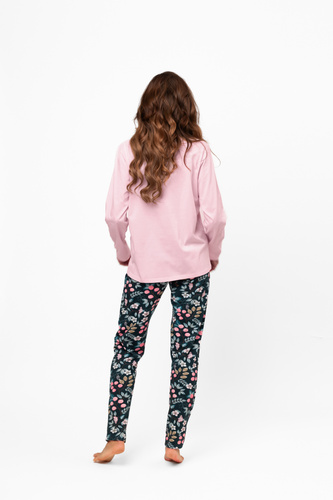 Damen Baumwollpyjama Marisal - lange Ärmel, lange Hosen Italian Fashion  