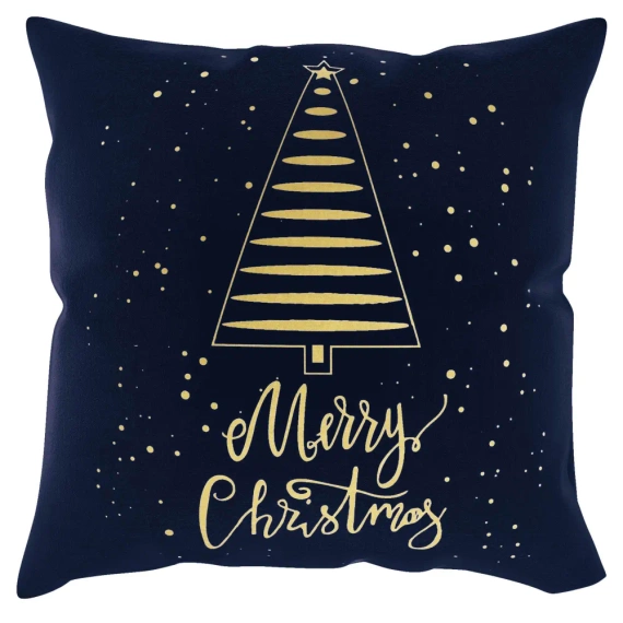 Tree Merry Christmas Weihnachtskissenbezug von Needle and Thread, Marineblau
