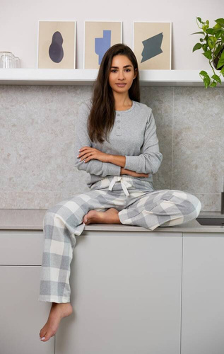 Sensis Vesper Damen Schlafanzug - grau-creme