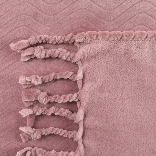 Emma Decke Tagesdecke mit Fransen Eurocurtains Pulver