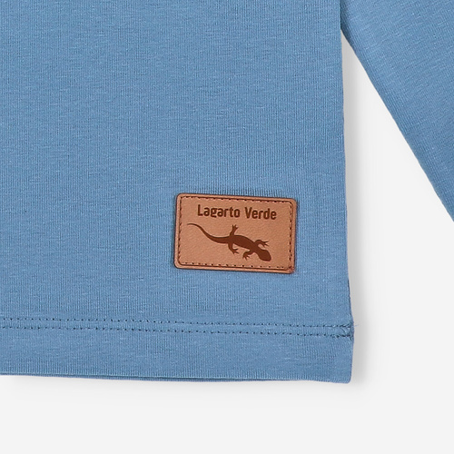 KAR-1022 Jungen-Langarmbluse Lagarto Verde blau – Baumwolle mit Elasthan, polnische Produktion