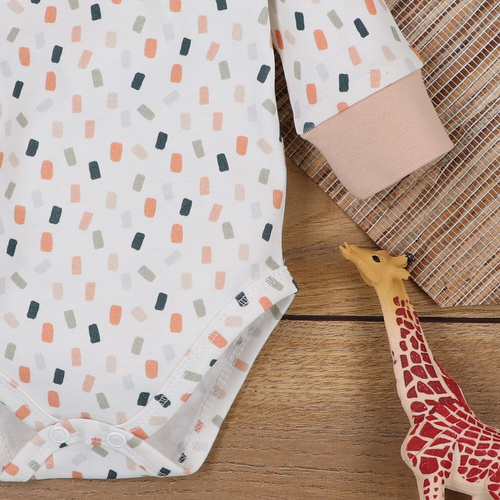 ABN-5321/KRE Nini Umschlag-Body aus Bio-Baumwolle, Creme