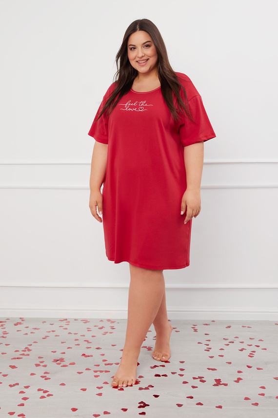 Evora kurzärmeliges Nachthemd Italian Fashion- rot 