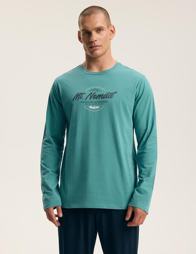 Henderson Core 45500 Flank grüne Herren-Pyjama 100% Baumwolle lang