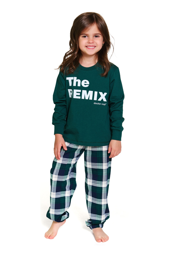 Doctor Nap 7342 – Unisex-Kinderpyjama „The Remix“ | Familienkollektion, polnische Produktion – Marineblau