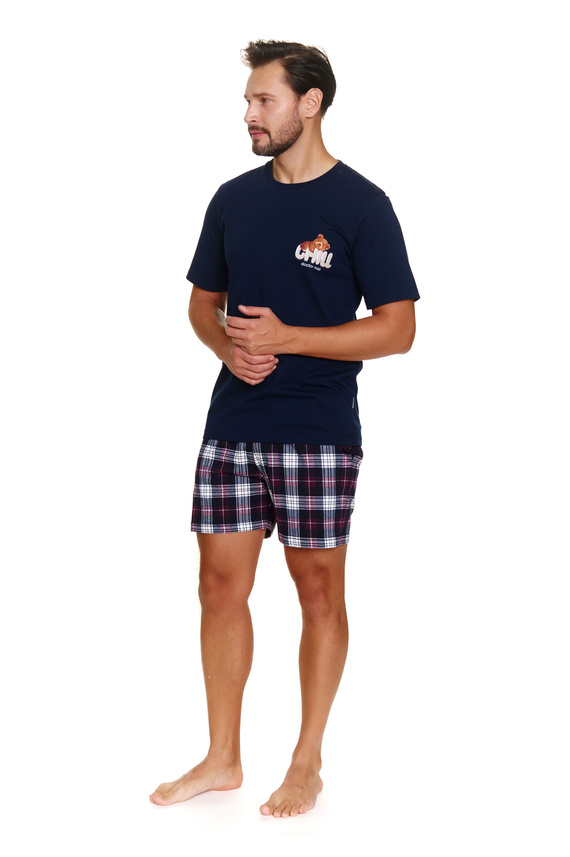 7201 „Chill“ Doctor Nap Herrenpyjama – Marineblau