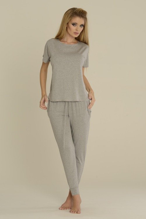 524 Paula Damen Schlafanzug De Lafense - hell melange