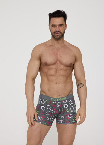 Herrenboxer High Emotion 508/165 Cornette – Baumwoll-Boxershorts mit farbigem Muster und Logo-Bund