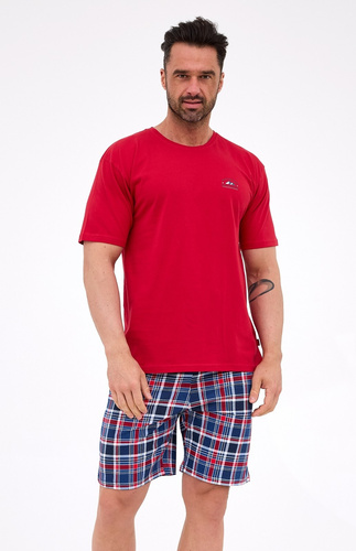 Herrenpyjama Cornette 326/313 Ready 4 Burgunderrot – Baumwolle, kurze Ärmel, bequem und stilvoll