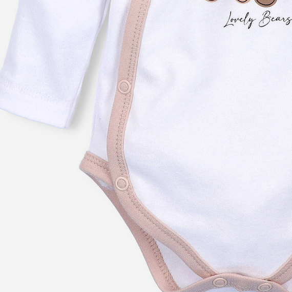 Sweet Bears Nini Body mit Umschlag aus Bio-Baumwolle, weiß