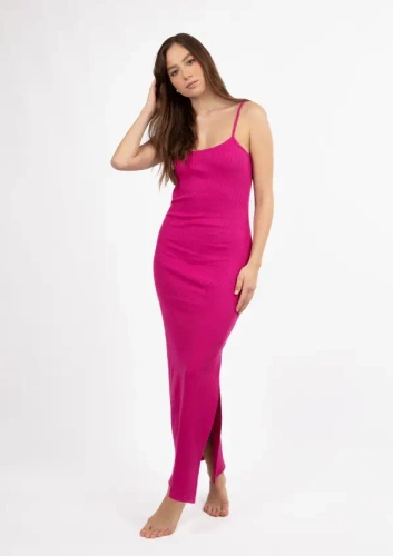 DK-K-P7 DKaren Baumwollkleid – Fuchsia