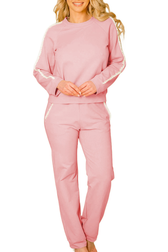 Antao Mirale Damen-Trainingsanzug-Set, Baumwolle mit Elastan, polnische Produktion – Rosa