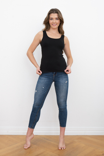 Ibiza Women's breitschultriges Hemd Italian Fashion- schwarz