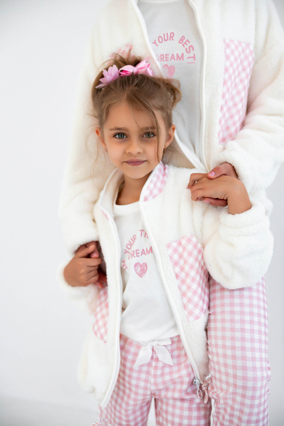 Nanny Kids Bluse von Sensis - ecru-rosa