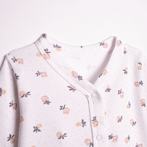 220031 Baby Strampler Nicol 100% Baumwolle Blumen mit Füßchen