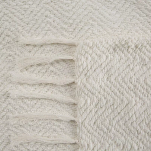 Milo Decke Tagesdecke mit Fransen Eurocurtains weiß