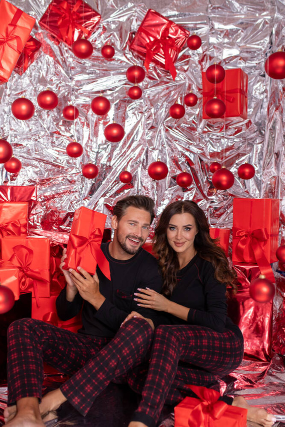 Ordesa Damen Schlafanzug langarm, lange Hose Italian Fashion - schwarz/print